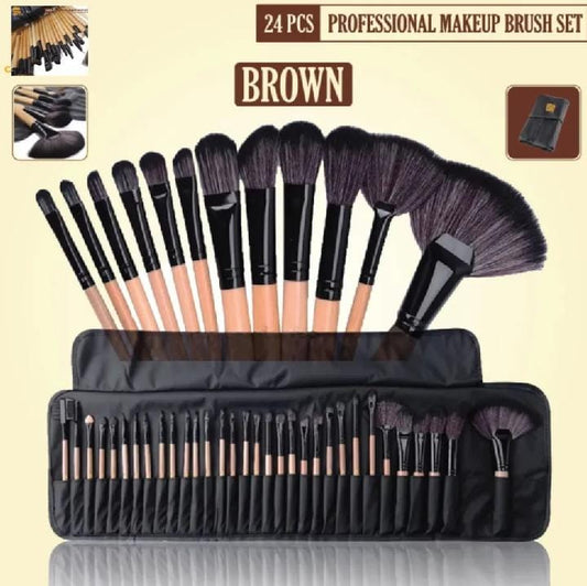 24 Pcs Professional Makeup Brush Set with Pouch